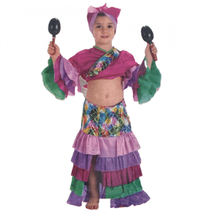 DISFRAZ CUBANA CON MARACAS TALLA 10-12 AÑOS NIÑA