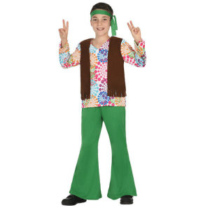 DISFRAZ HIPPIE TALLA 10-12 AÑOS NIÑO