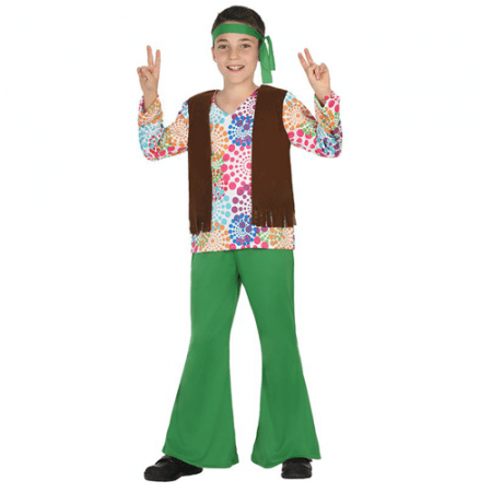 DISFRAZ HIPPIE TALLA 10-12 AÑOS NIÑO