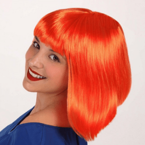 PELUCA CORTA NARANJA ADULTO