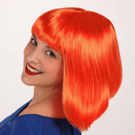 PELUCA CORTA NARANJA ADULTO