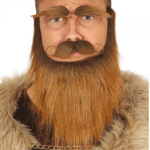 BARBA, BIGOTE Y CEJAS CASTAÑO ADULTO