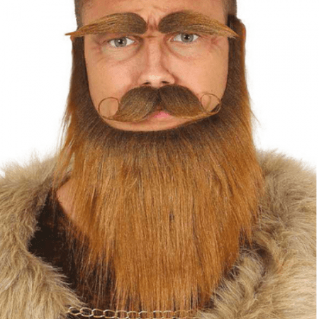 BARBA, BIGOTE Y CEJAS CASTAÑO ADULTO