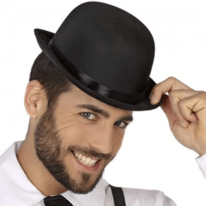 SOMBRERO BOMBIN NEGRO BRILLANTE