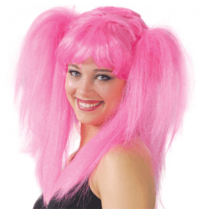 PELUCA TRENZAS ROSA ADULTO