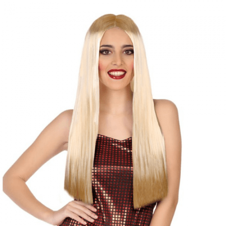 PELUCA LISA RUBIA ADULTO