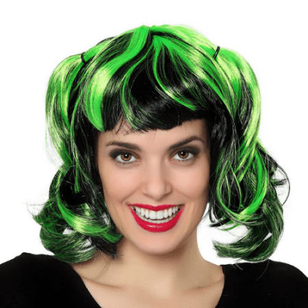 PELUCA MECHAS VERDES ADULTO
