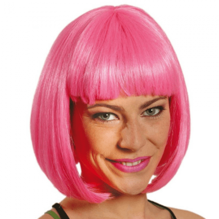 PELUCA MEDIA MELENA ROSA ADULTO