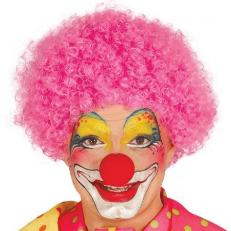 PELUCA PAYASO ROSA ADULTO