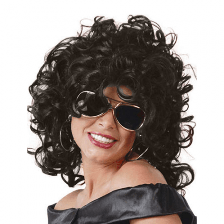 PELUCA RIZOS CASTAÑO OSCURO ADULTO