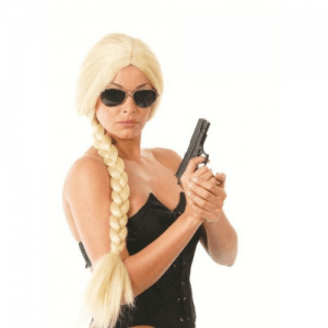 PELUCA TRENZA RUBIA ADULTO