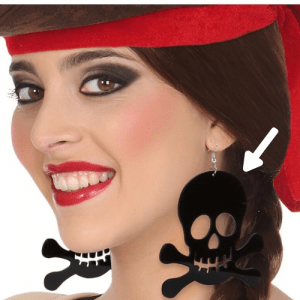 PENDIENTES CALAVERA NEGROS