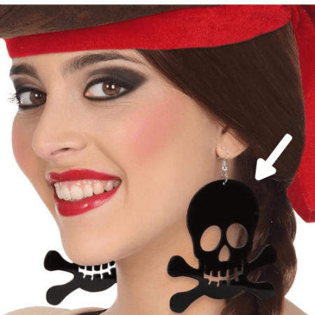 PENDIENTES CALAVERA NEGROS