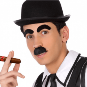 BIGOTE Y CEJAS NEGRAS
