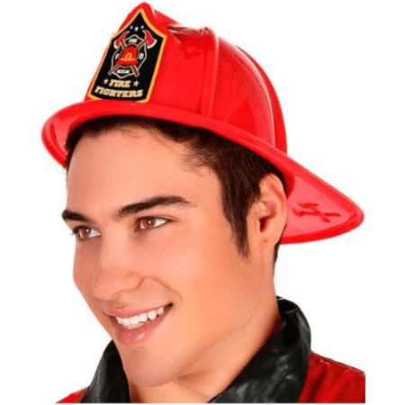 CASCO DE BOMBERO ROJO ADULTO