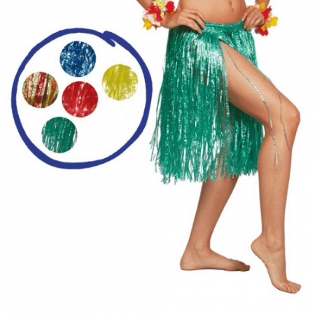 FALDA HAWAIANA 55CM