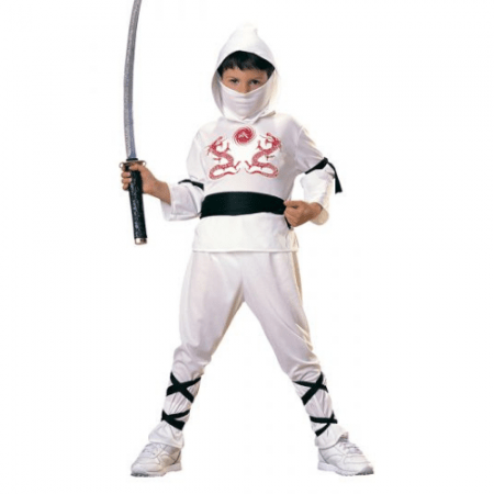DISFRAZ NINJA BLANCO TALLA 3-4 AÑOS NIÑO