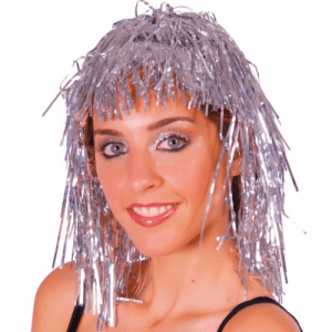 PELUCA BRILLANTE PLATA
