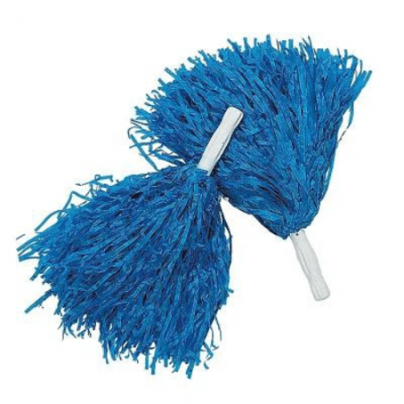 PAR DE POMPONES AZULES