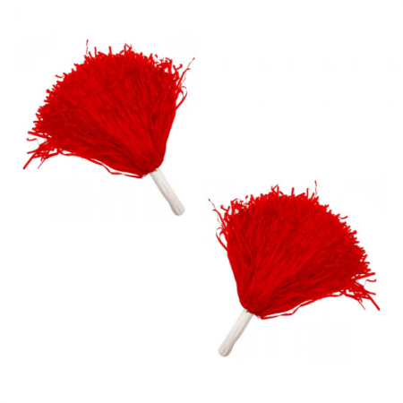 PAR DE POMPONES ROJOS