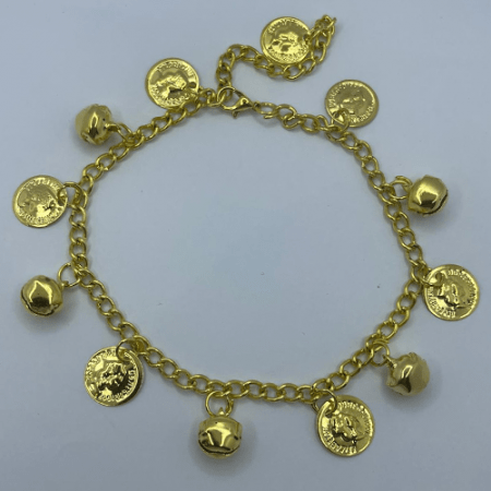 PULSERA TOBILLERA PARA BAILARINA DORADA