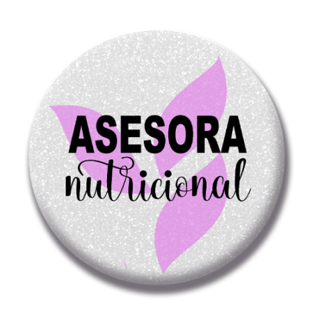 CHAPA DE 59mm ASESORA NUTRICIONAL HB (PURPURINA SUAVE AL TACTO)